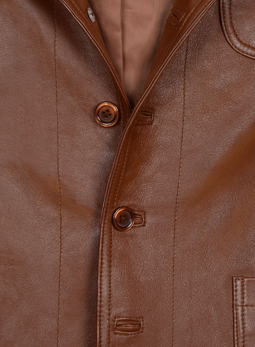 Tan Brown Daniel Craig Leather Blazer