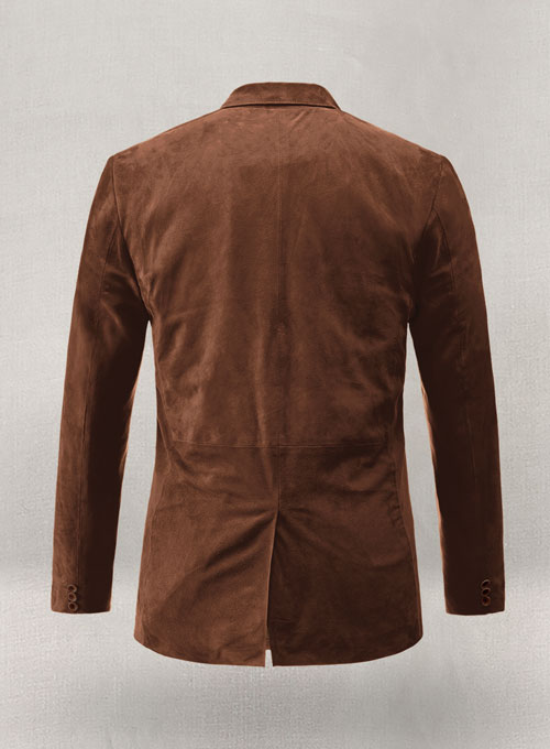 Tan Brown Suede Leather Blazer