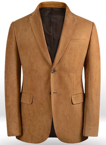 Tan Suede Vegan Leather Blazer