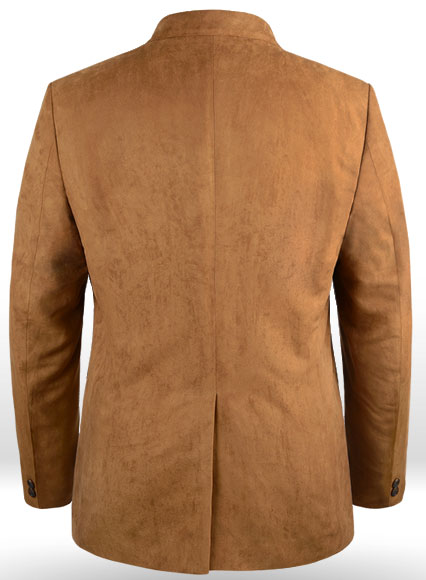Tan Suede Vegan Leather Blazer