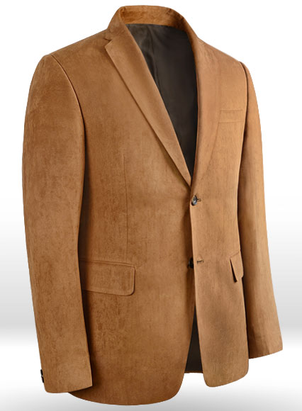 Tan Suede Vegan Leather Blazer
