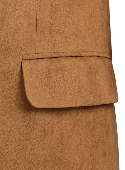 Tan Suede Vegan Leather Blazer