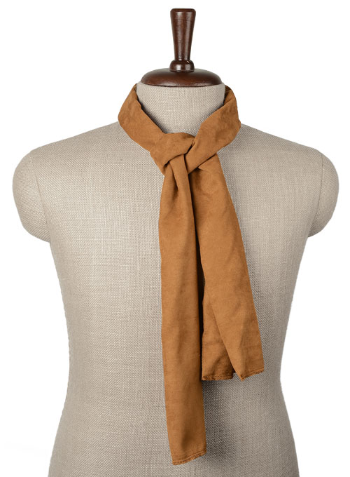 Tan Suede Vegan Leather Scarf