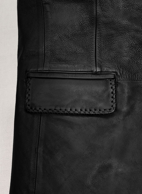 Thick Goat Black Washed & Wax Medieval Leather Blazer