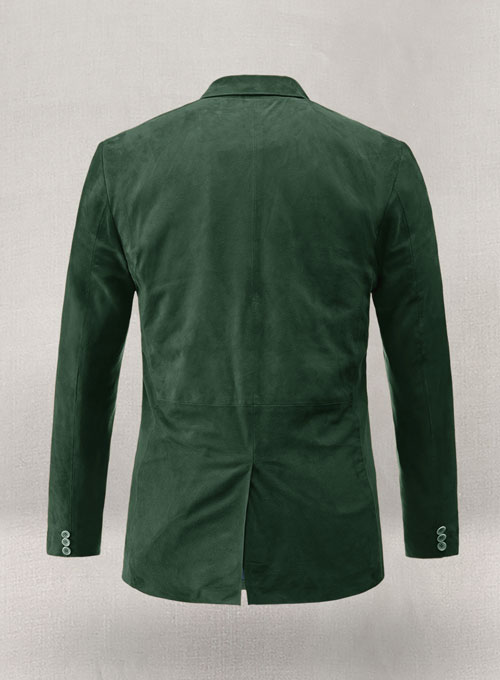 Timber Green Suede Leather Blazer