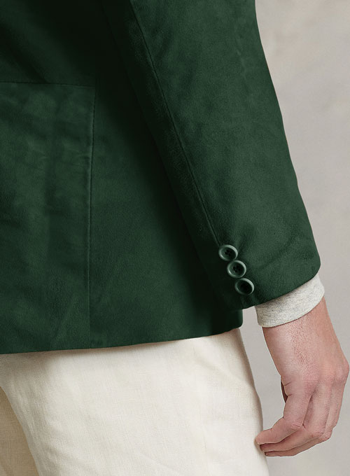 Timber Green Suede Leather Blazer