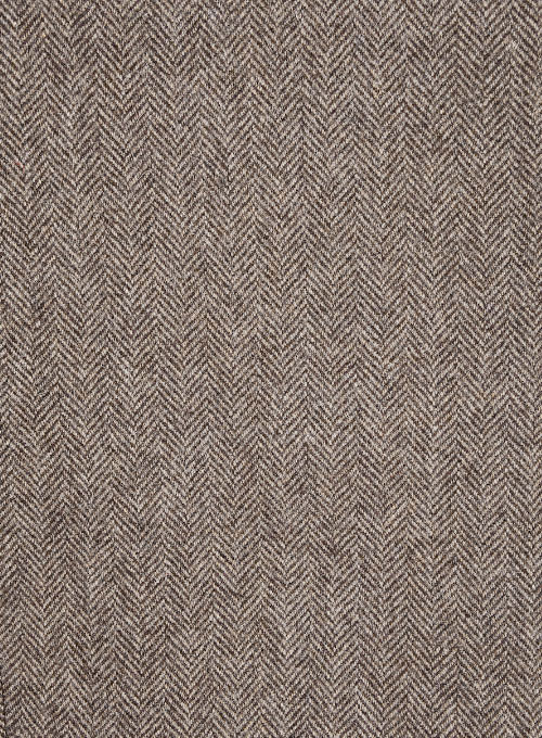 Deep Blue Herringbone Tweed Leather Combo Blazer # 652