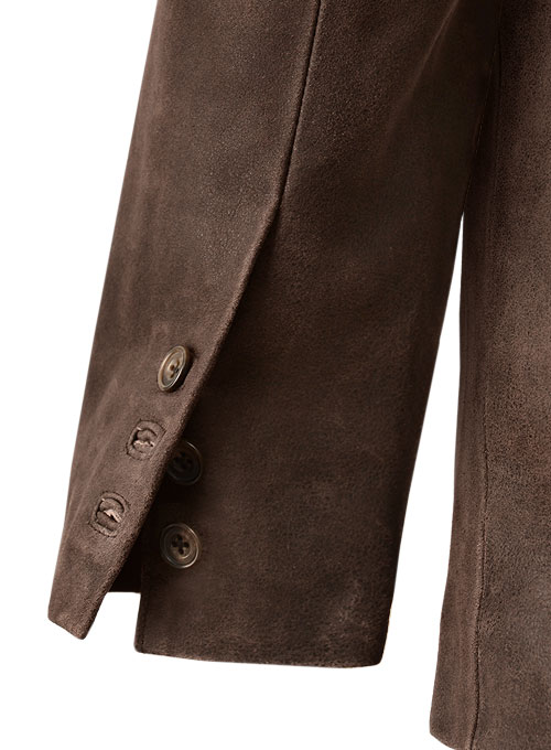 Vintage Brown Grain Medieval Leather Blazer - Click Image to Close