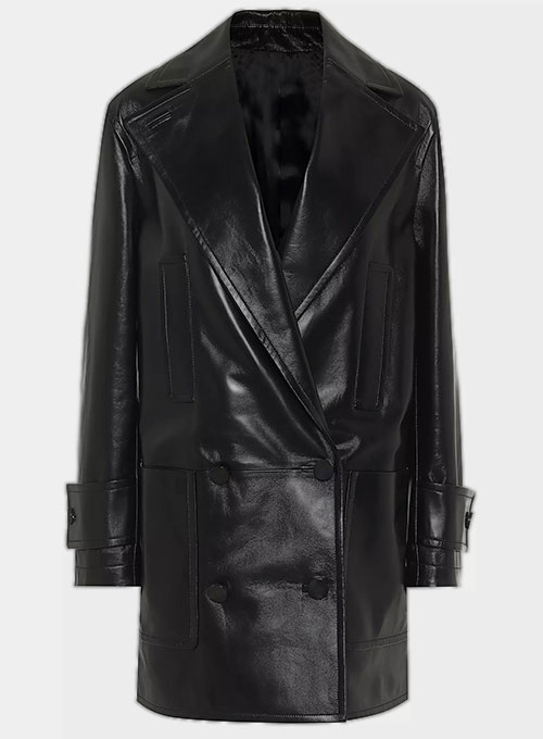 Vogue Doble Breasted Leather Trench Coat Vogue Doble Breasted Leather Trench Coat