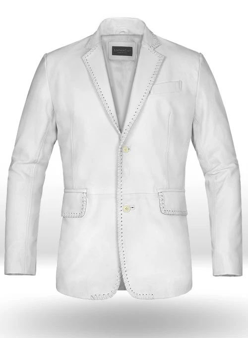 White Medieval Leather Blazer