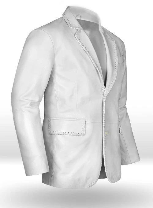 White Medieval Leather Blazer