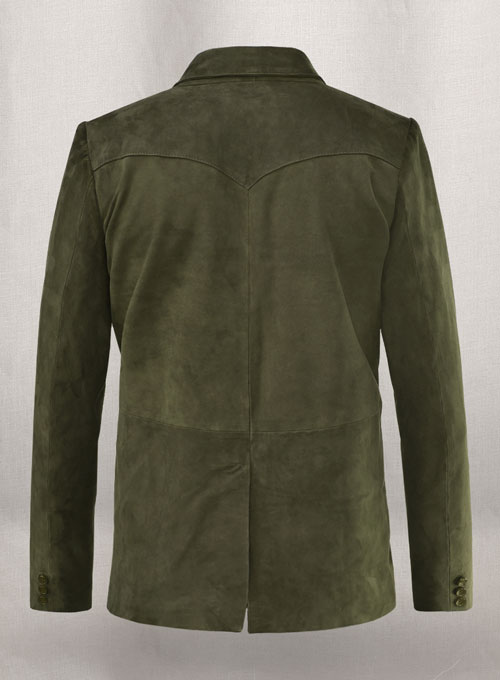 Woodland Green Suede Western Leather Blazer