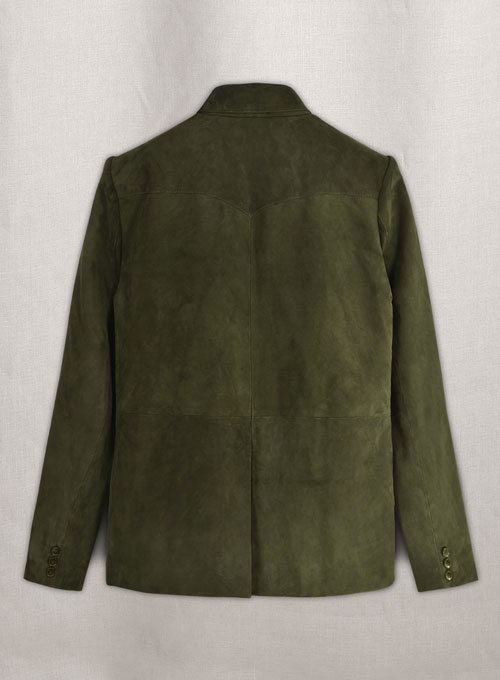 Woodland Green Suede Western Leather Blazer