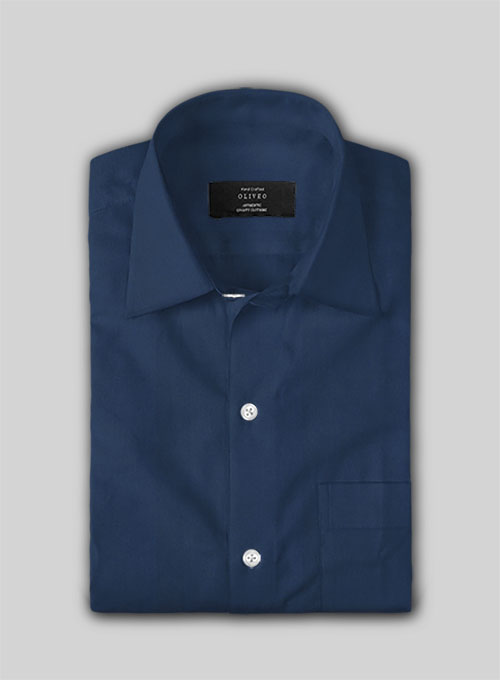 Air Blue Stretch Poplene Shirt - Half Sleeves
