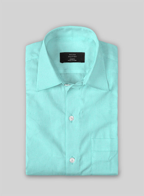 Aqua Blue Stretch Poplene Shirt