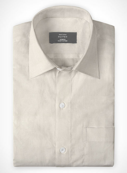 Beige Cotton Linen Shirt - Full Sleeves Beige Cotton Linen Shirt - Full Sleeves