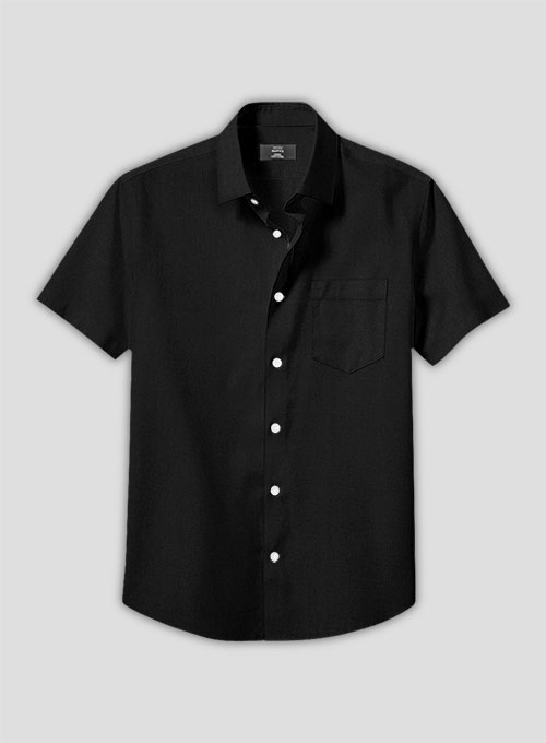Black Poplene Shirt - Half Sleeves