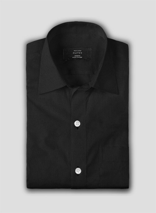 Black Stretch Poplene Shirt