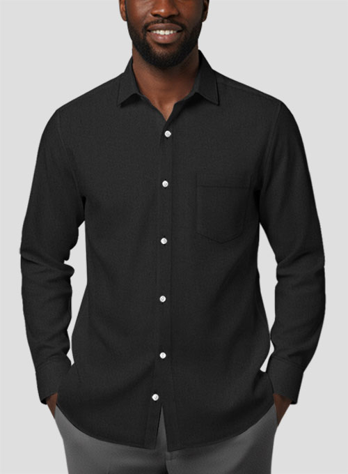 Black Stretch Poplene Shirt