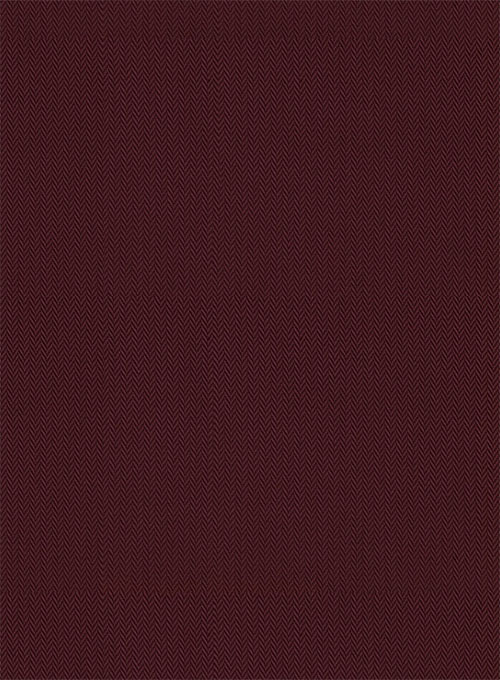 Burgundy Herringbone Cotton Shirt