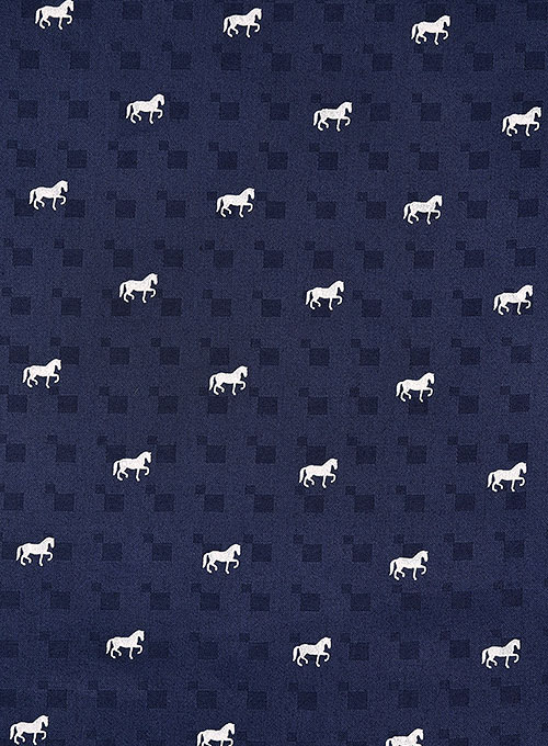 Cotton Horse Blue Shirt - Half Sleeves