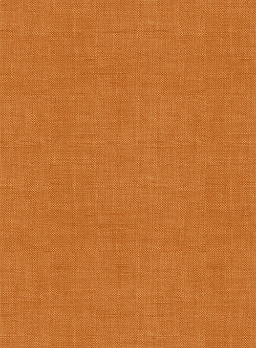 Dublin Autumn Orange Linen Shirt - Half Sleeves