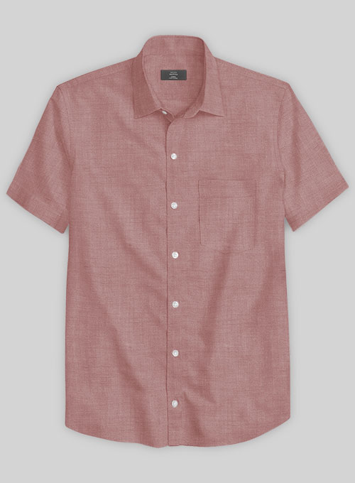Dublin Dry Rose Linen Shirt - Half Sleeves