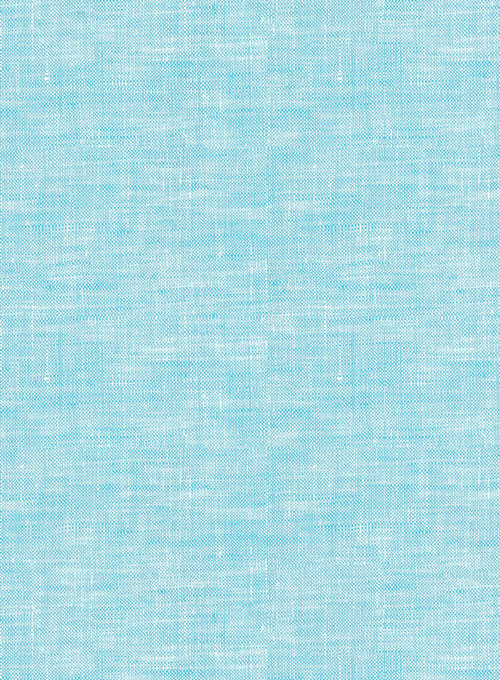 European Sky Blue Linen Shirt - Half Sleeves