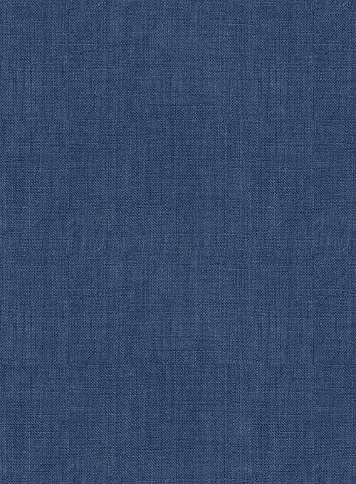 European Nile Blue Linen Shirt - Half Sleeves