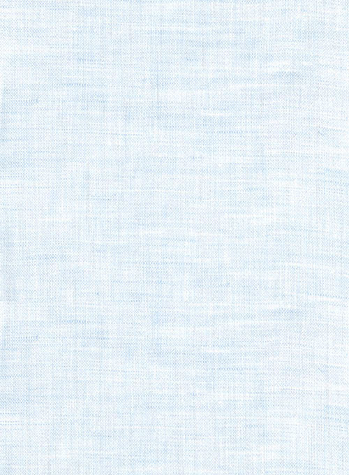 European Pale Blue Linen Shirt - Half Sleeves