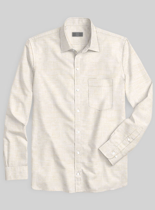 European Cream Linen Shirt - Full Sleeves - Click Image to Close