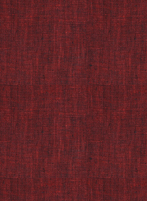 European Falu Red Linen Shirt - Half Sleeves