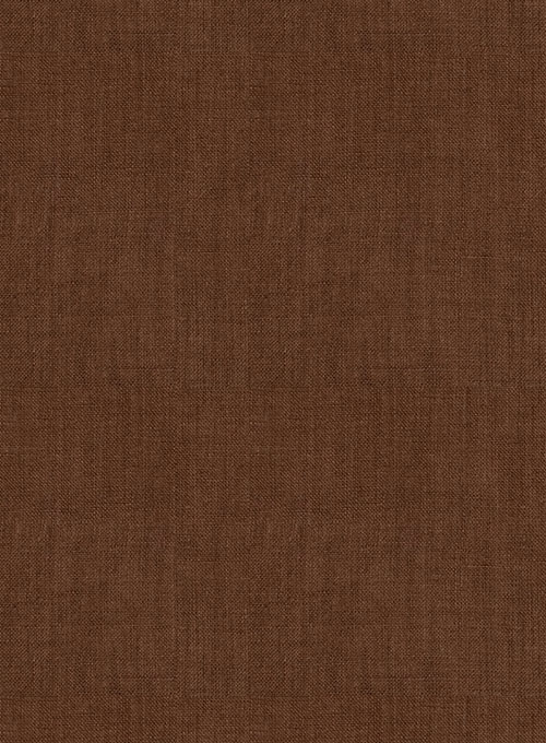 European Oak Brown Linen Shirt - Full Sleeves