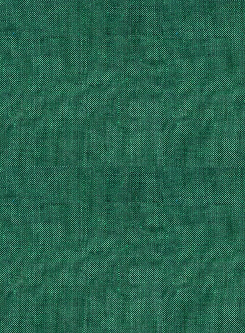European Green Linen Western Style Shirt - Half Sleeves