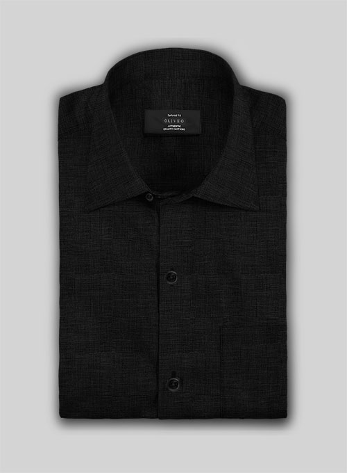 Filafil Poplene Black Shirt - Half Sleeves