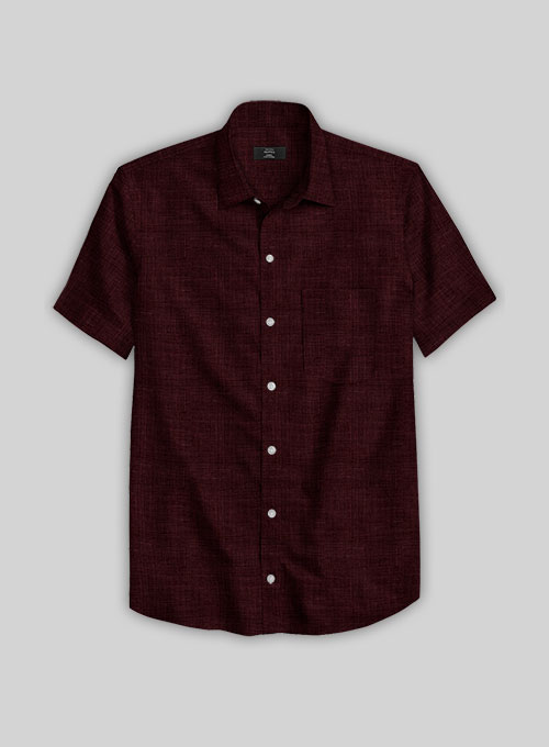 Filafil Poplene Burgundy Shirt - Half Sleeves