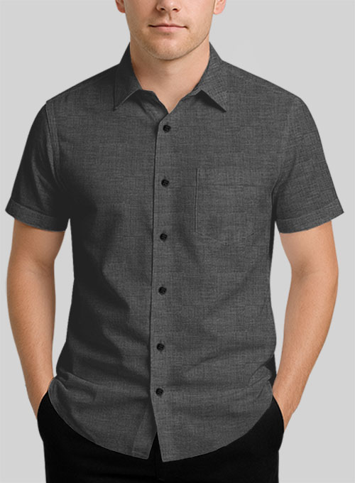 Filafil Poplene Gray Shirt - Half Sleeves