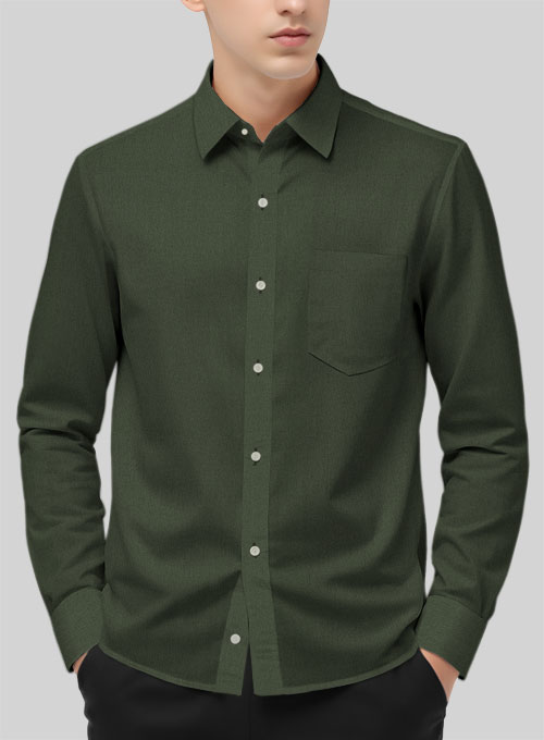 Forest Green Stretch Poplene Shirt