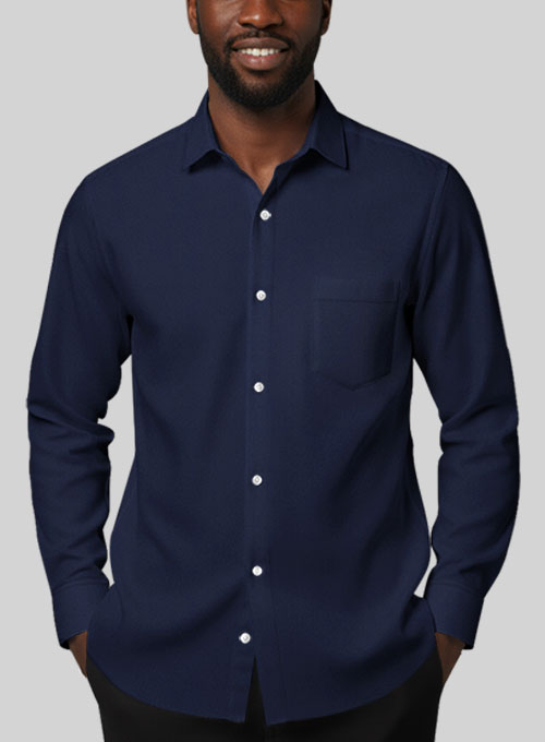 Giza Air Blue Cotton Shirt- Full Sleeves