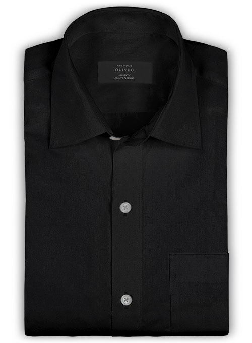 Giza Black Cotton Shirt - Full Sleeves : Made To Measure Custom Jeans ...