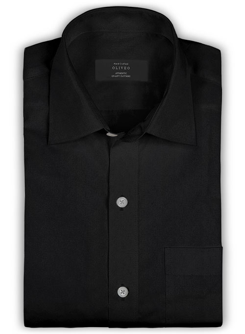Giza Black Cotton Shirt - Full Sleeves Giza Black Cotton Shirt - Full Sleeves