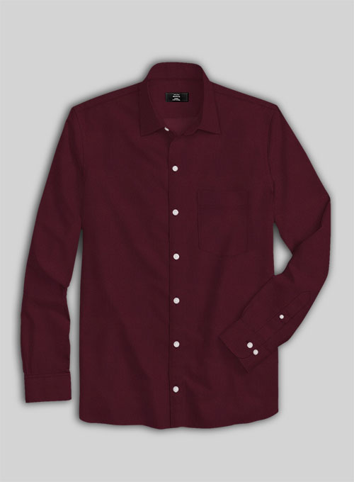 Giza Burgundy Cotton Shirt- Full Sleeves