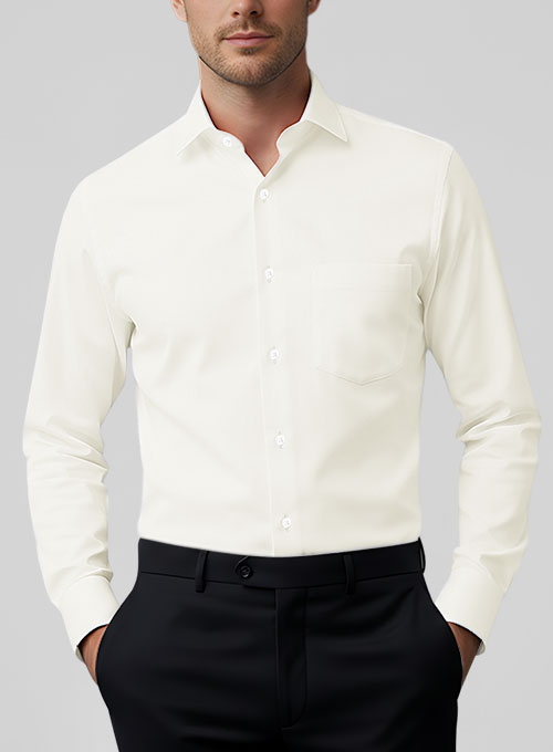 Giza Ivory Cotton Shirt- Full Sleeves