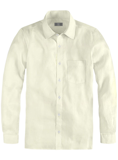 Giza Lemon Cotton Shirt- Full Sleeves
