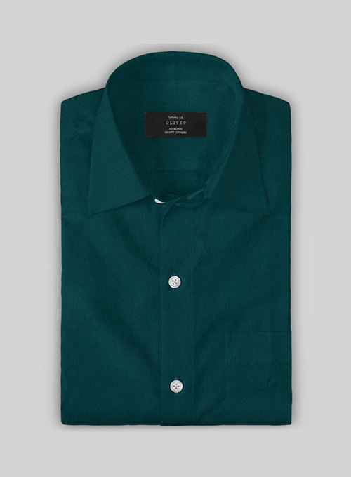Giza Teal Cotton Shirt- Full Sleeves