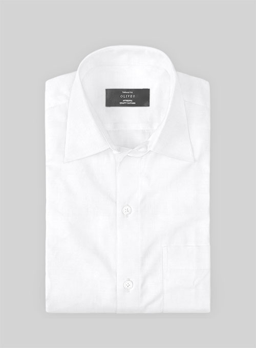 Giza White Cotton Shirt- Full Sleeves