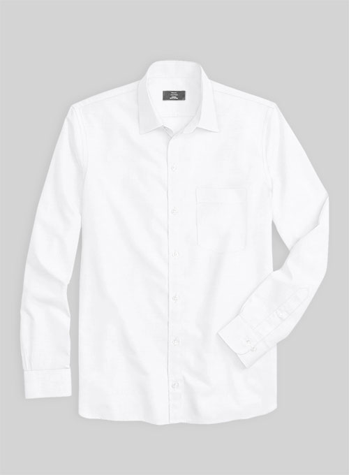 Giza White Cotton Shirt- Full Sleeves
