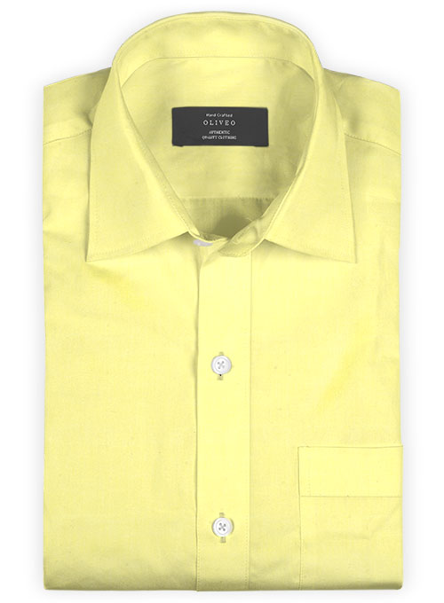 Giza Yellow Cotton Shirt- Full Sleeves Giza Yellow Cotton Shirt- Full Sleeves