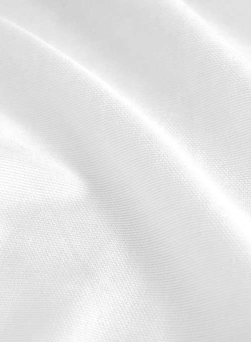 Italian Cotton Dobby Edvigo White Shirt - Half Sleeves