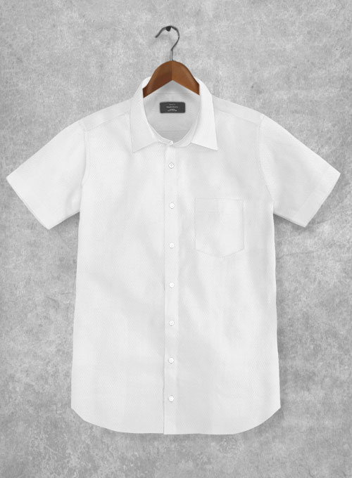Italian Cotton Dobby Roceta White Shirt Half Sleeves Made To Measure Custom Jeans For Men Women Makeyourownjeans